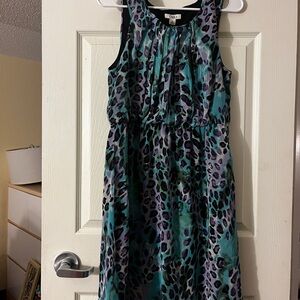 Cato Turquoise and Lavender Animal Print Dress
